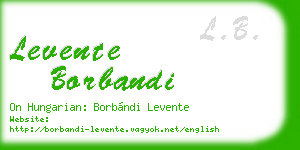 levente borbandi business card