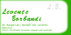 levente borbandi business card